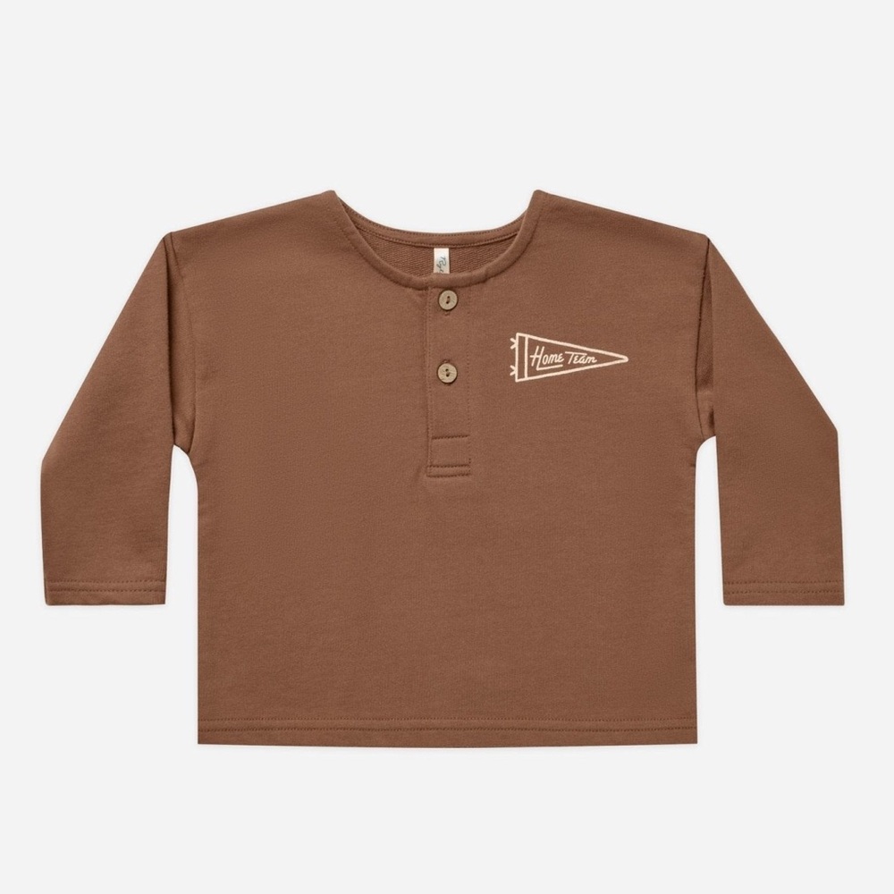 Rylee + Cru Brown Henley — Home Team Pennant